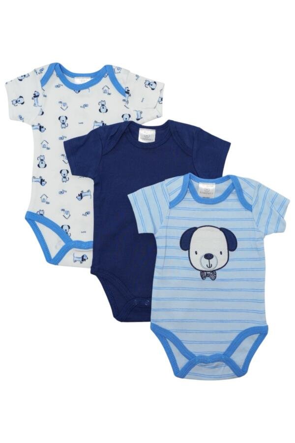 3-Piece Short Sleeve Animal Printed Bodysuit for Baby Boy