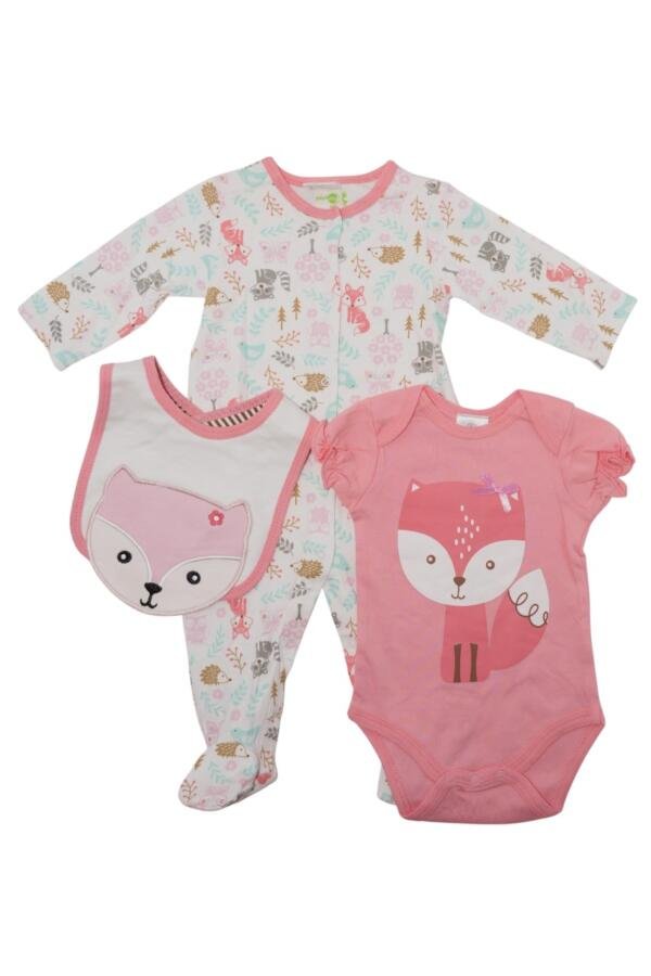 Fox Print 2-Piece Body Suit with bib