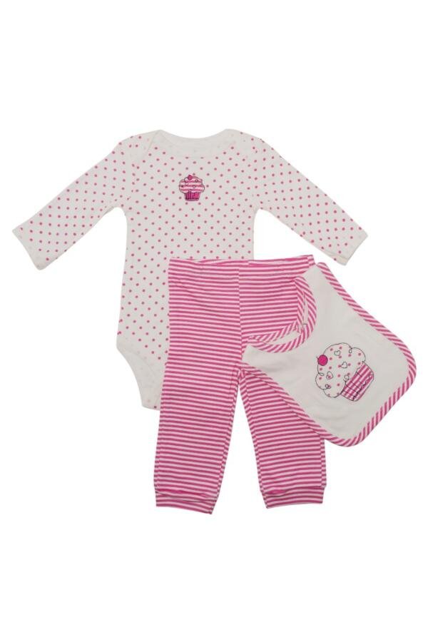 Cupcake Bodysuit Long Sleeve & Pajama with Hat Set