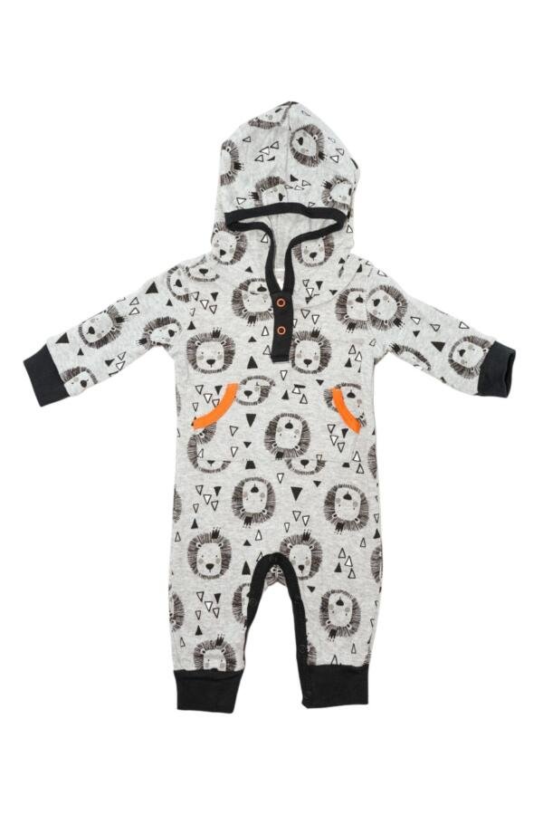 Lion Print Body Suit with Hoodie