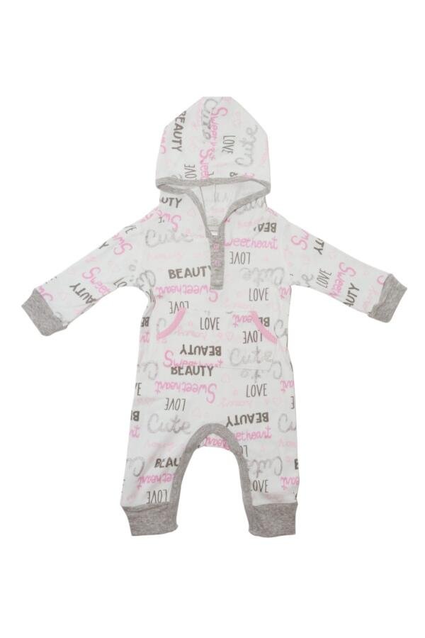 Love Print Body Suit with Hoodie