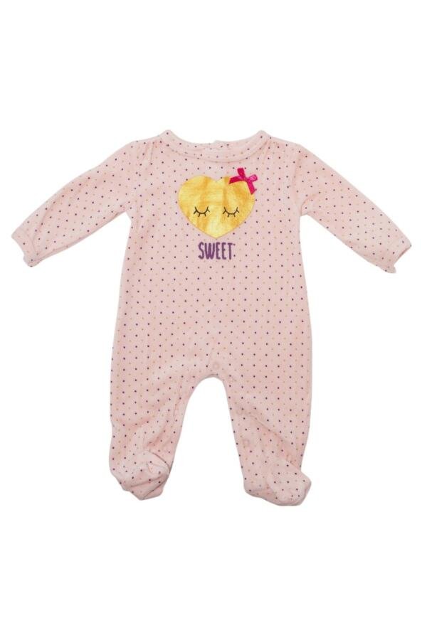 Heart Print Polka Dot Long Sleeve Body Suit