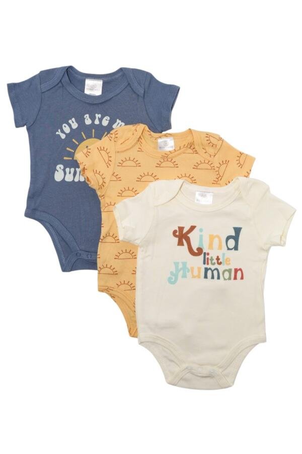 3-Piece Short Sleeve You are my Sunshine Print Bodysuit for Baby