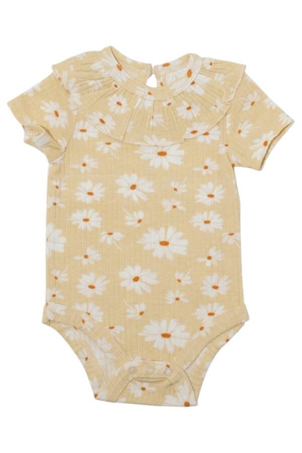 Daisy Flower Print Short Sleeve Bodysuit