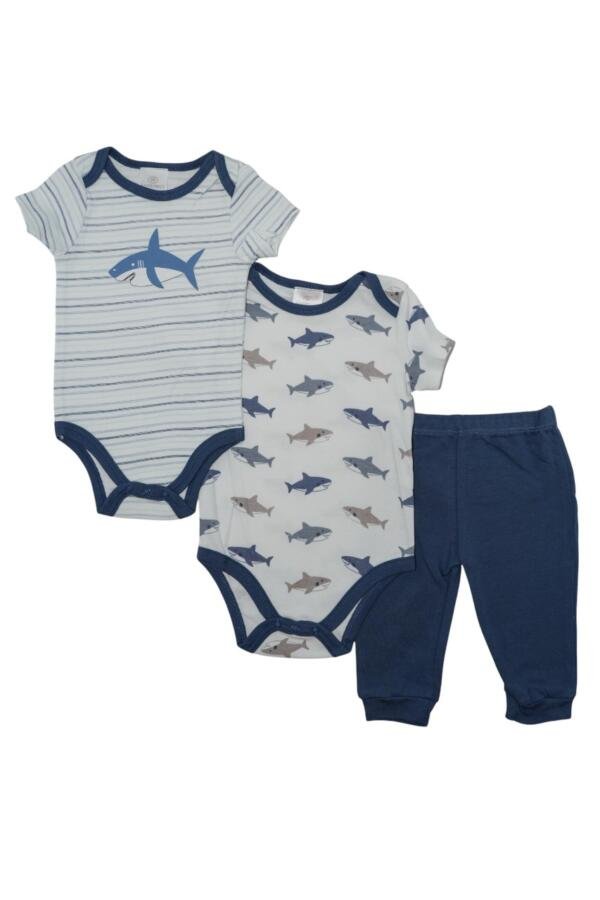 Shark Print Short Sleeve with Pyjama 3-Piece