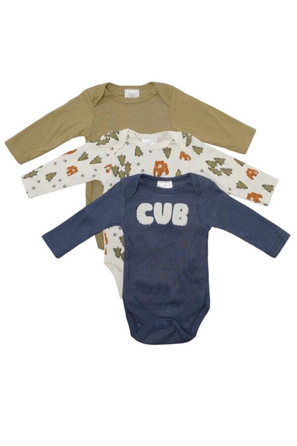 3-Pack Pine Tree Print Long Sleeve Bodysuit