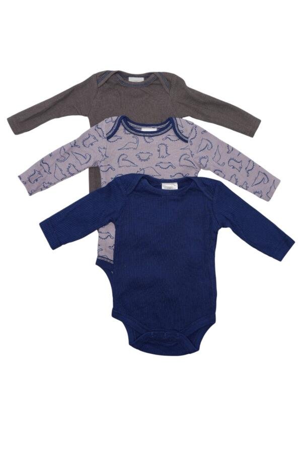 3-Pack Dinosaur Print Long Sleeve Bodysuit