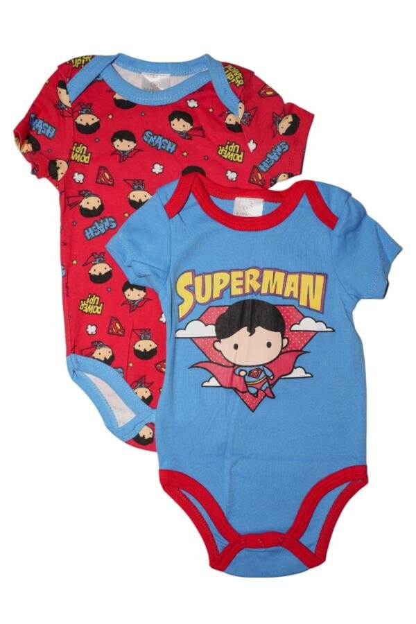 Superman Print Short Sleeve Body suit Set of 2