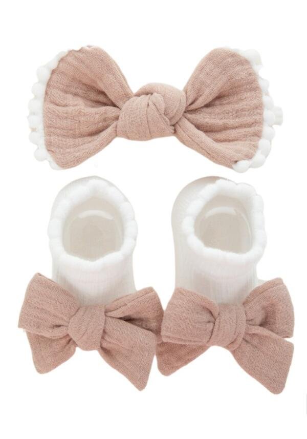 Anika Socks & Ribbon Bow Headband Set
