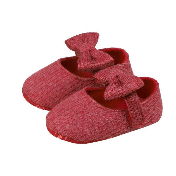 Bella Bow Baby Shoes – Grey, Black, White, Pink, Red – 0 to 18 Months