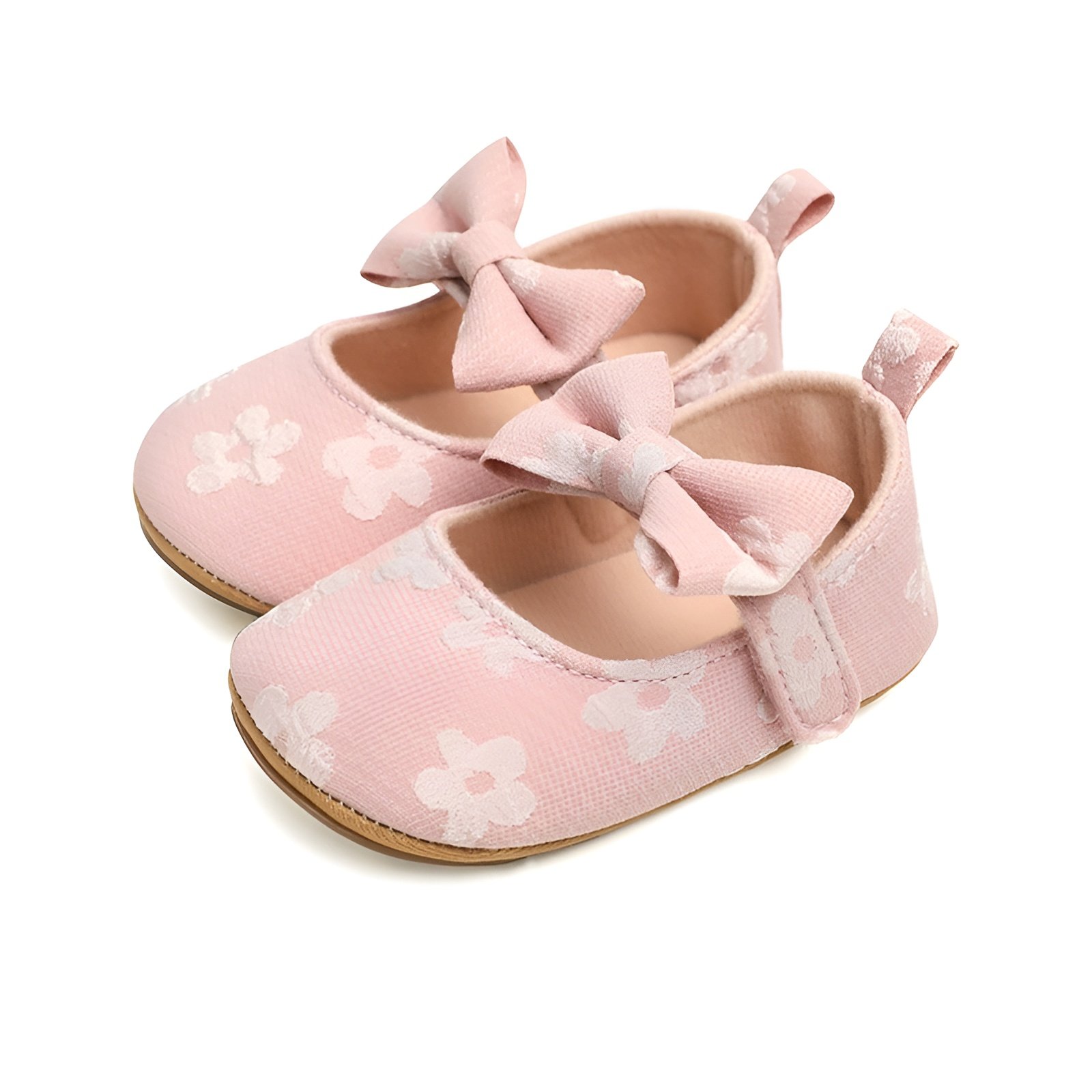 Floral Bloom Baby Ballerinas β Pink, White β 0 to 18 Months - Image 2