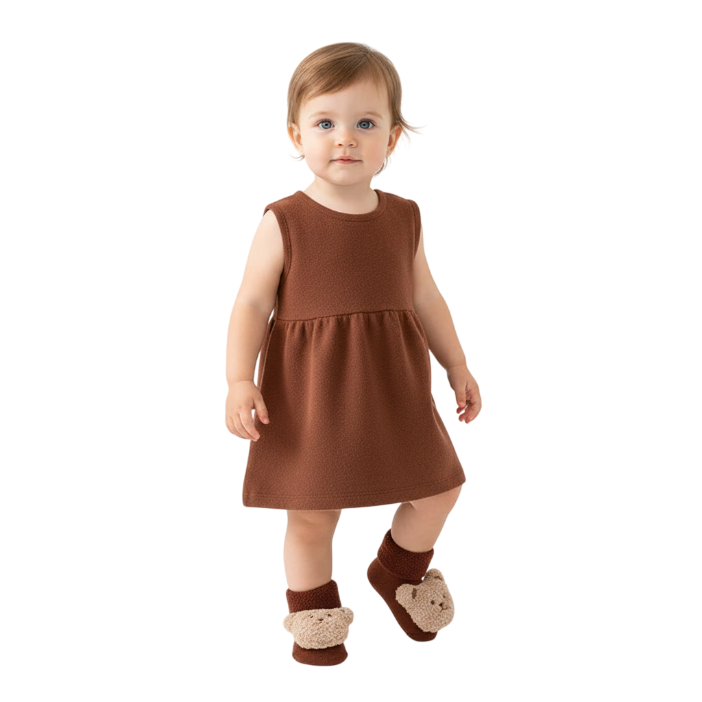 Baby Cute 3D Bear Face Socks for Newborns & Infants, Cream, Dark Brown, Brown, light Brown - 0Y to 3Y - Image 12