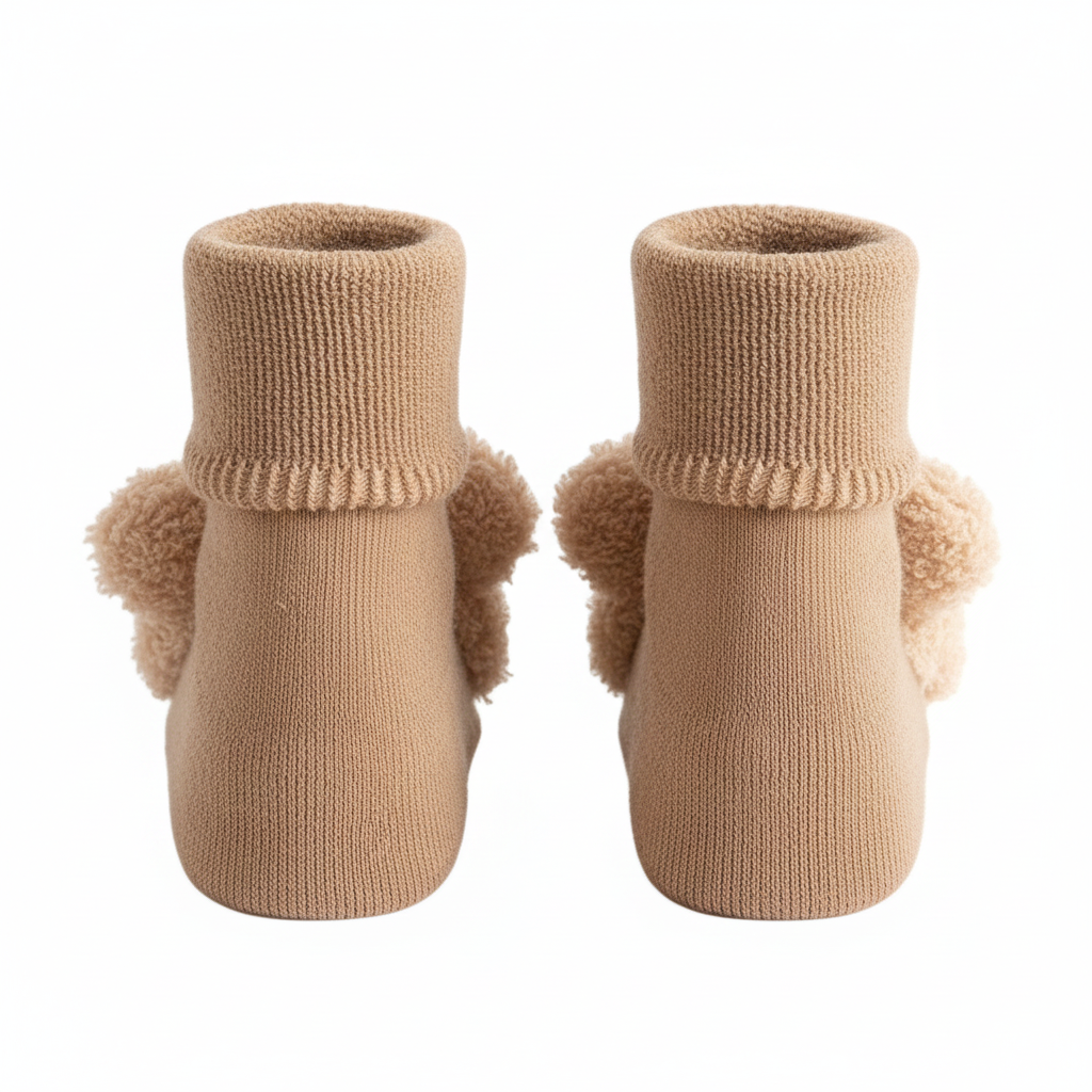 Baby Cute 3D Bear Face Socks for Newborns & Infants, Cream, Dark Brown, Brown, light Brown - 0Y to 3Y - Image 16