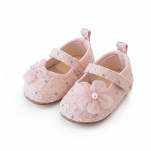 Baby Blossom Shoes – Cream, Pink, White, Dark Cream, Ivory – 0 to 18 Months