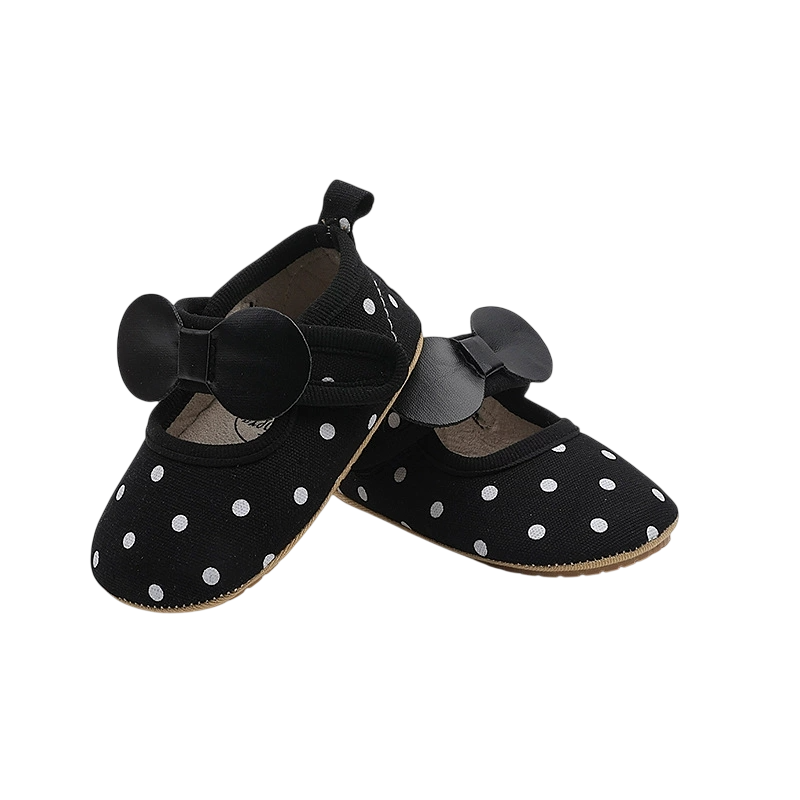 Baby Polka Bow Soft Sole Shoes β Black & Brown β 0 to 18 Months - Image 3