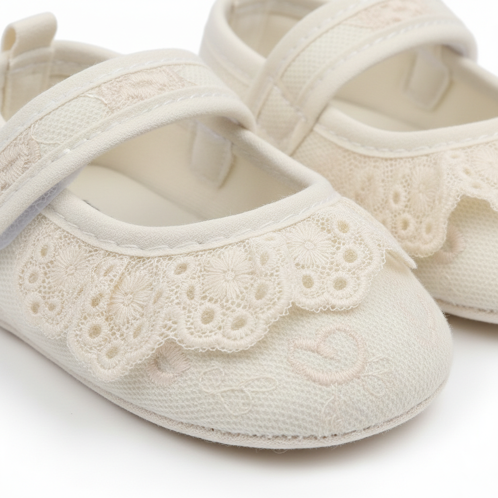 Baby Blossom Lace Mary Jane Shoes β Cream & White β 0 to 18 Months - Image 6