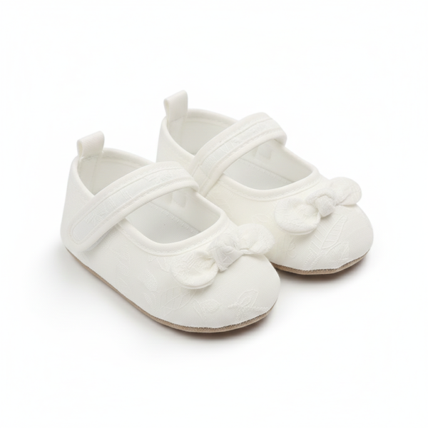 Baby Blossom Lace Mary Jane Shoes – Cream & White – 0 to 18 Months