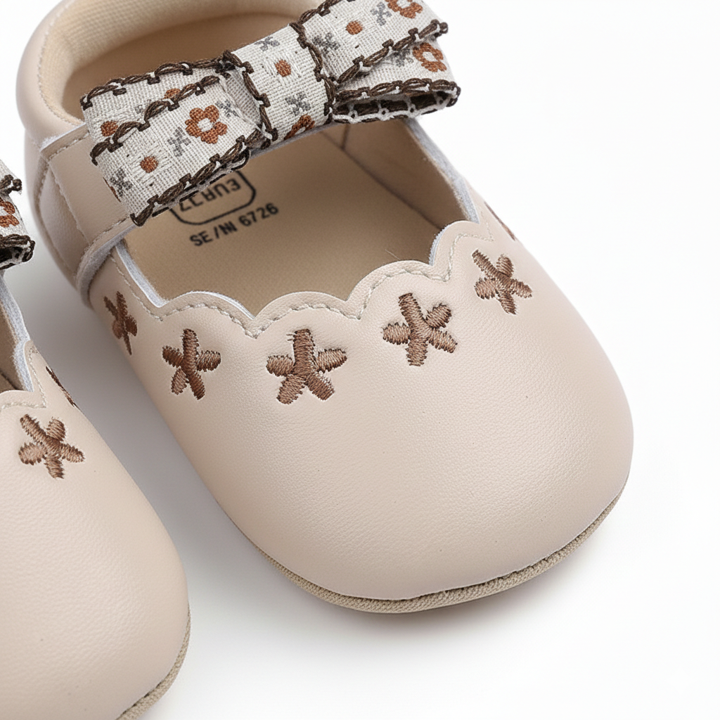 Baby Vintage Blossom Mary Jane Shoes β Cream, Brown & Black β 0 to 18 Months - Image 10