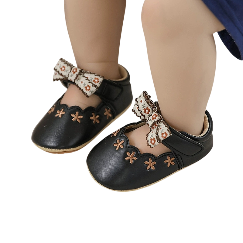 Baby Vintage Blossom Mary Jane Shoes β Cream, Brown & Black β 0 to 18 Months - Image 3