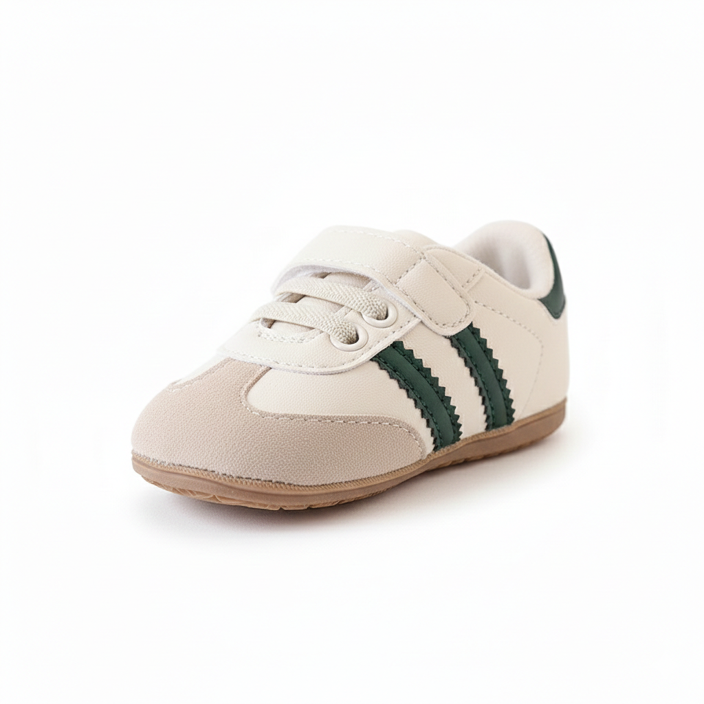 Baby Classic Stripe First Walker Sneakers β Green, Black & Colorful β 0 to 18 Months - Image 3