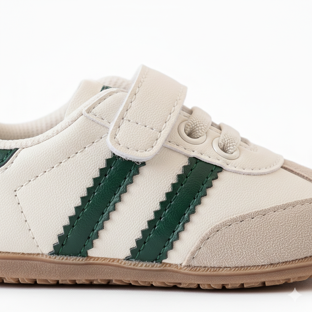 Baby Classic Stripe First Walker Sneakers β Green, Black & Colorful β 0 to 18 Months - Image 2