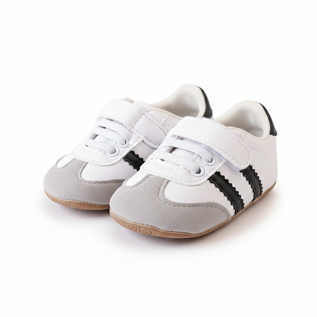 Baby Classic Stripe First Walker Sneakers β Green, Black & Colorful β 0 to 18 Months - Image 6