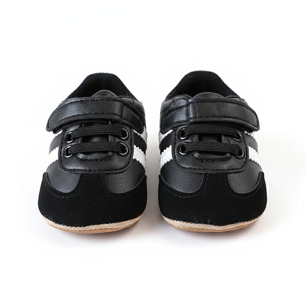 Baby Classic Stripe First Walker Sneakers β Green, Black & Colorful β 0 to 18 Months - Image 9