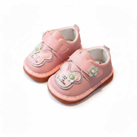 Baby Musical Mick Mouse First Walker Shoes – White & Pink – 0 to 24 Months