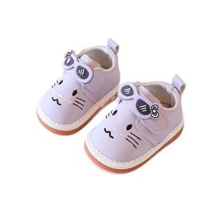 Kids Mouse First Walker Shoes – Grey & Pink – 0 to 24 Months