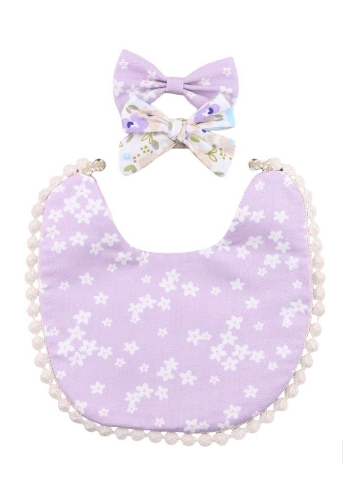 Isabella Ribbon Headband and Reversible Baby Bib For Babies Multicolor – photo 3
