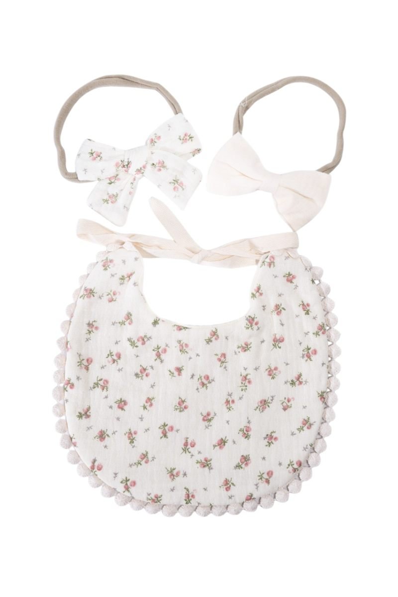 Ava Baby Bib and Ribbon Bow Set Multicolor – photo 2