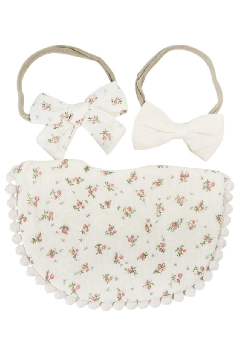 Ava Baby Bib and Ribbon Bow Set Multicolor – photo 3