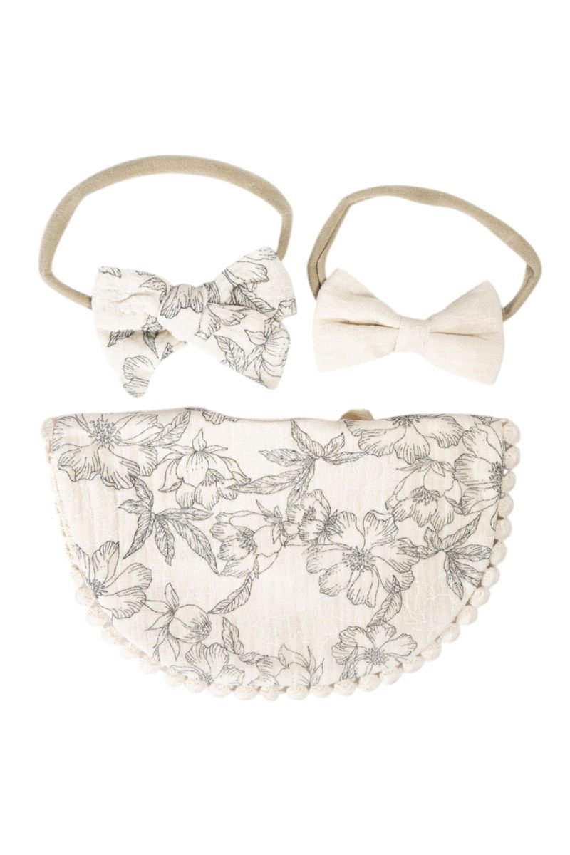 Ava Baby Bib and Ribbon Bow Set Multicolor – photo 3