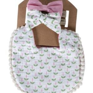 Ava Baby Bib and Ribbon Bow Set Multicolor