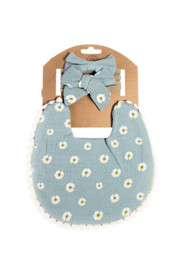 Ava Baby Bib and Ribbon Bow Set Multicolor