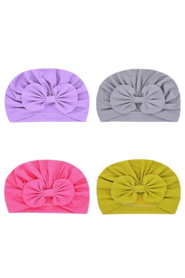 4 pcs TinyTwist Baby Turban Multicolor
