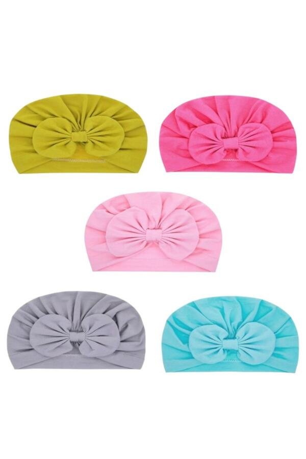 5 pcs TinyTwist Baby Turban Multicolor
