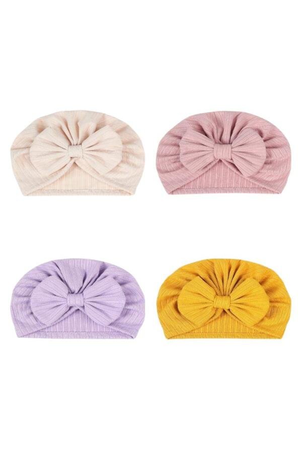 4 pcs BabyBow Turban Hat Multicolor