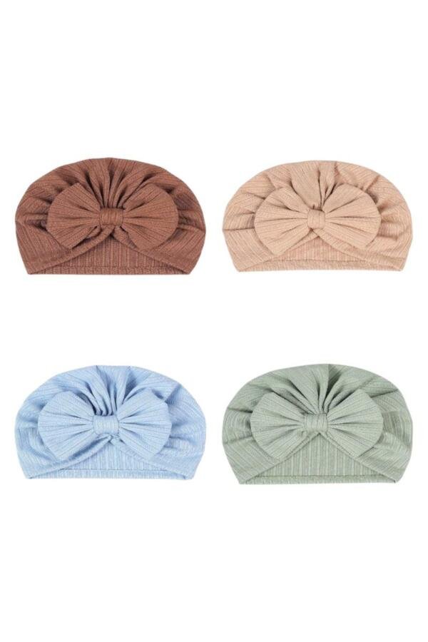 4 pcs BabyBow Turban Hat Multicolor