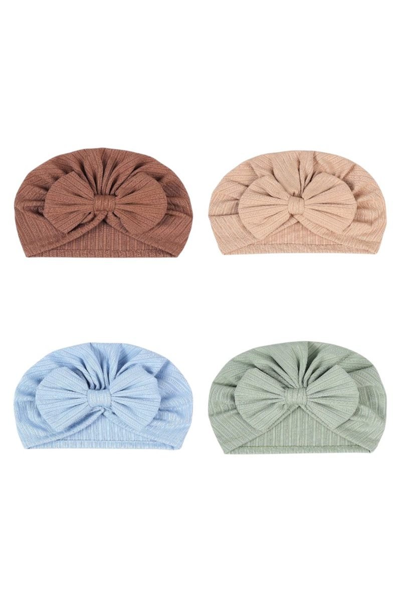 4 pcs BabyBow Turban Hat Multicolor