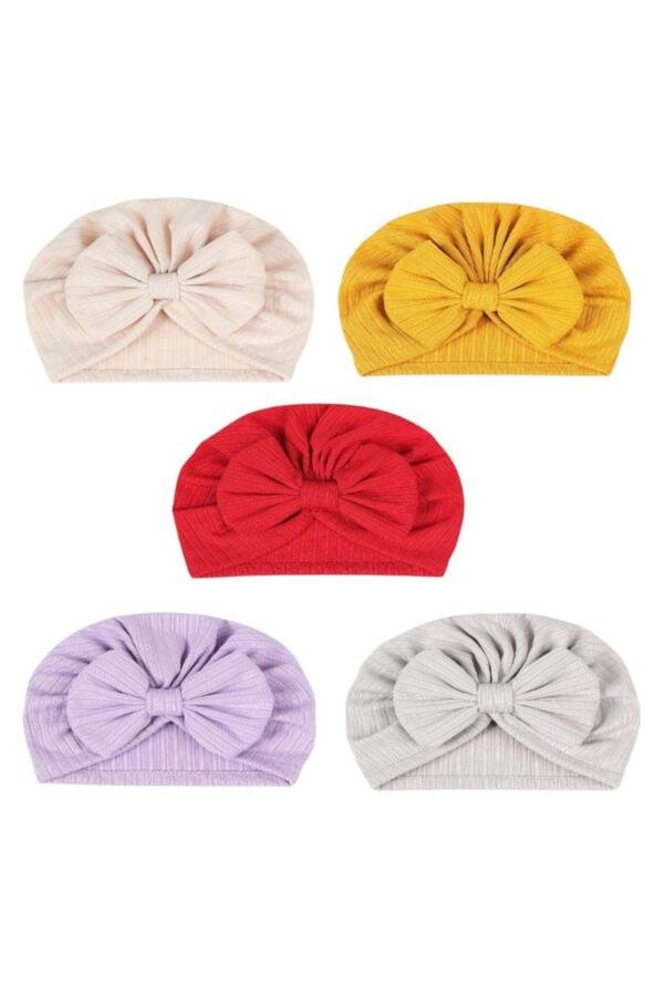 5 pcs BabyBow Turban Hat Multicolor