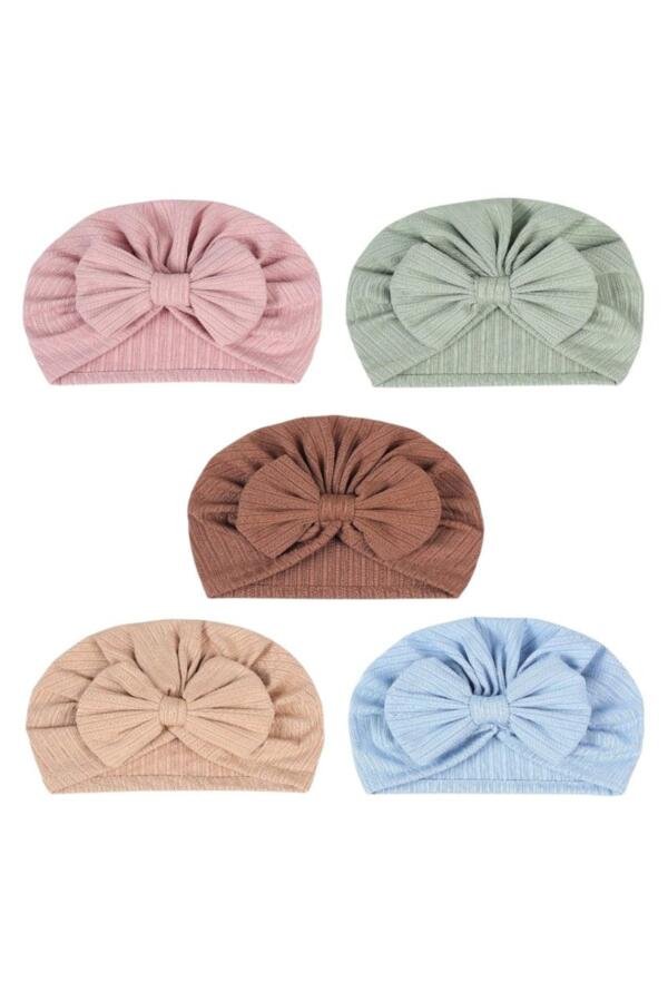 5 pcs BabyBow Turban Hat Multicolor