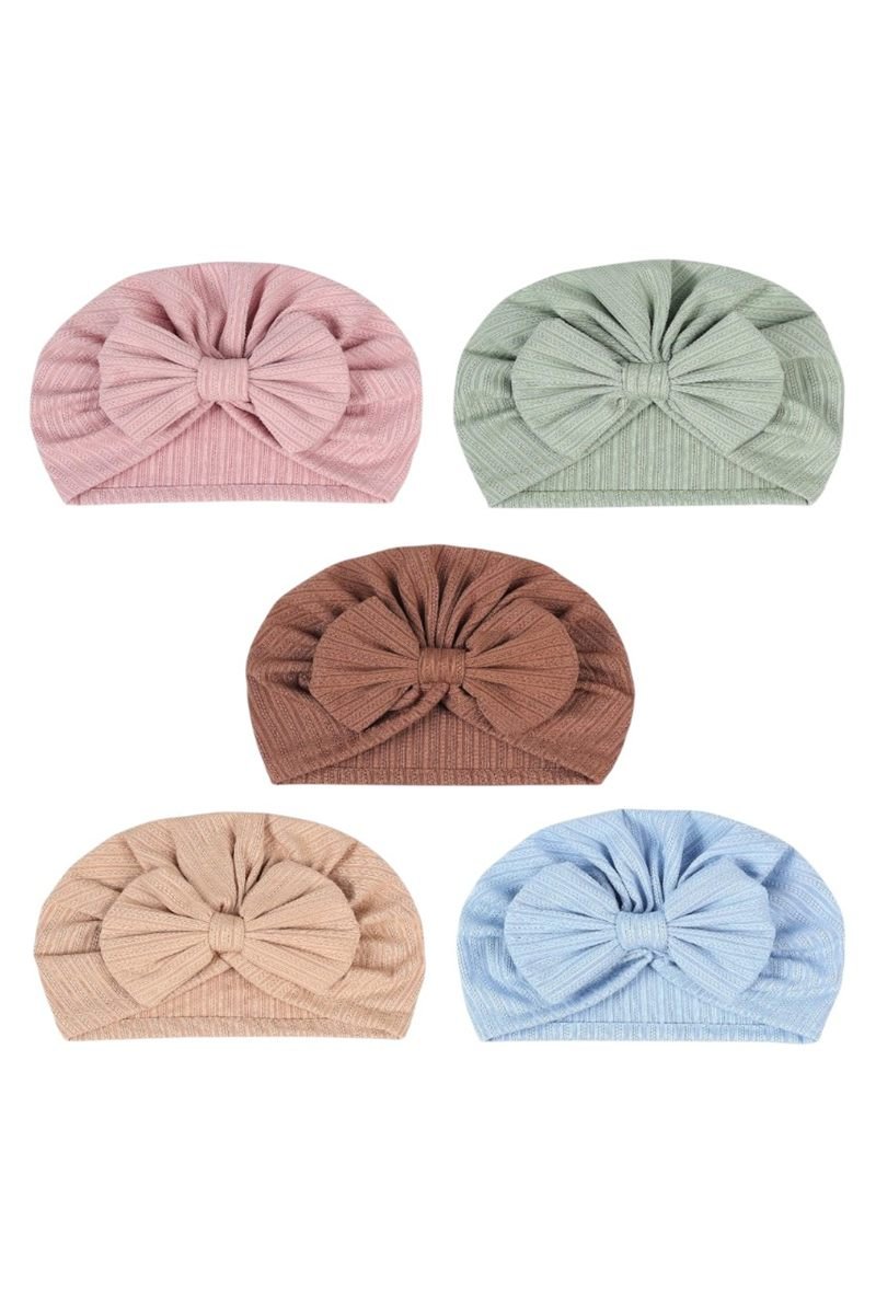 5 pcs BabyBow Turban Hat Multicolor