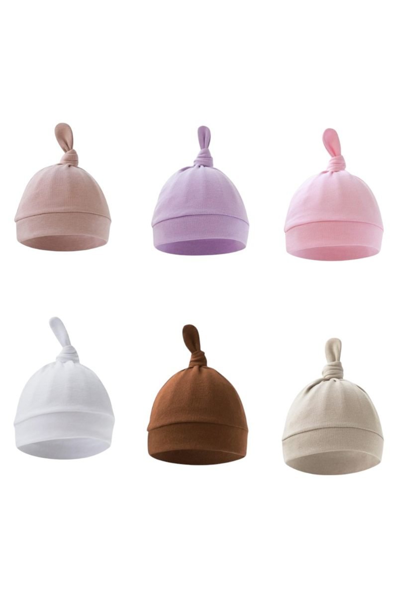 Set of 6 TinyTops Baby Beanies E