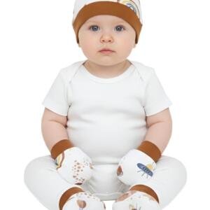 Space Print Baby Hat, Mittens & Booties Set