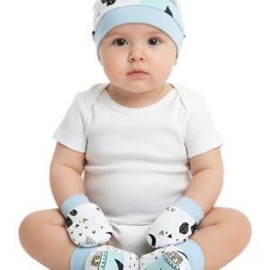 Cactus Print Baby Hat, Mittens, and Booties Set
