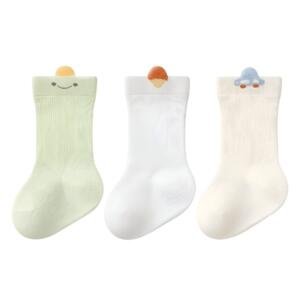 Cute Smile Character Baby Socks 3 sets