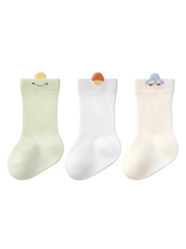 Cute Smile Character Baby Socks 3 sets