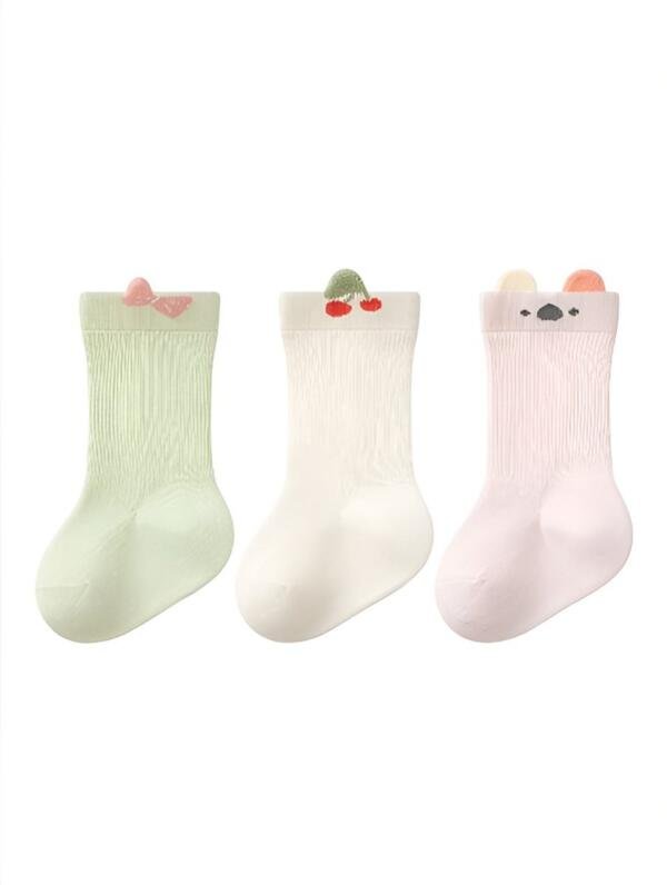 Cute Cherry Character Baby Socks 3 sets