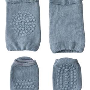 2-Piece Baby Knee Protective Knee Pad Set Blue Grey